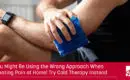 a man is trying cold therapy by using an ice pack on his arm after a workout