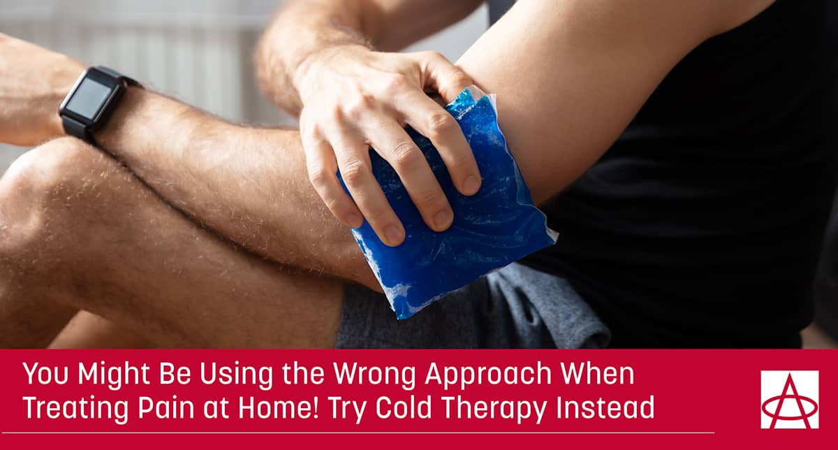 a man is trying cold therapy by using an ice pack on his arm after a workout
