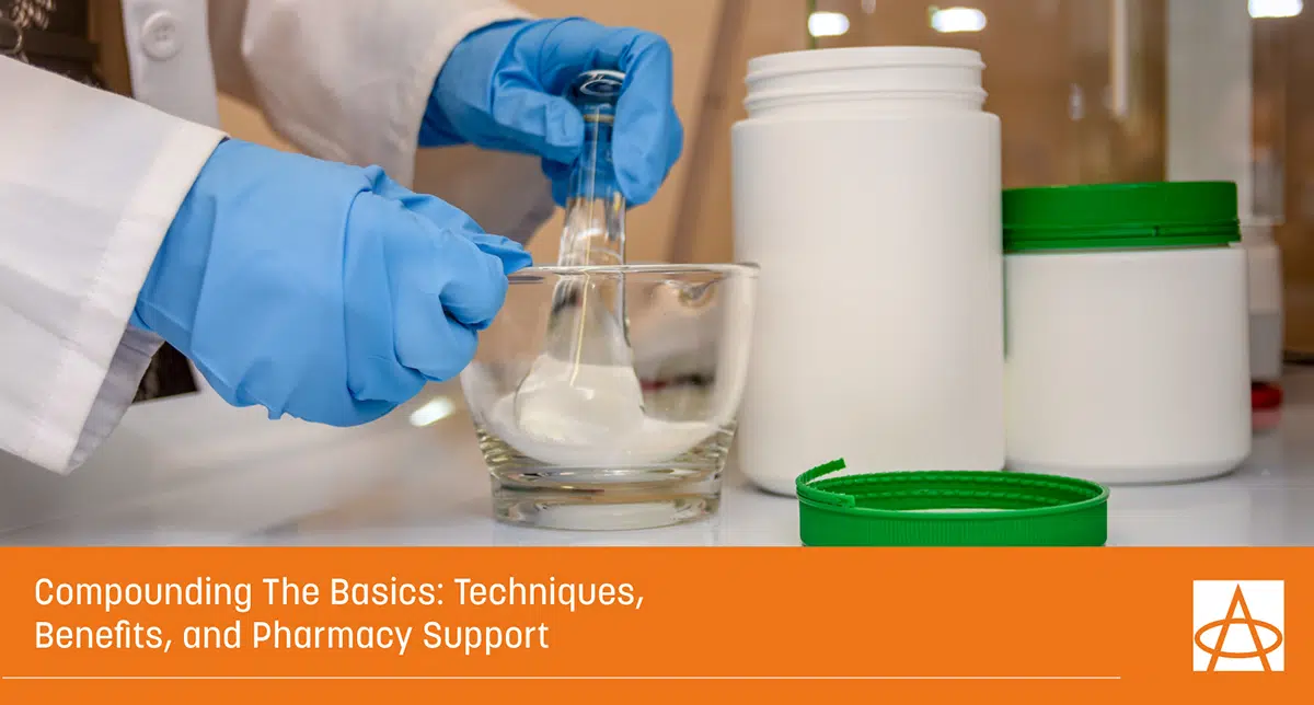 Pharmacist mixing ingredients.