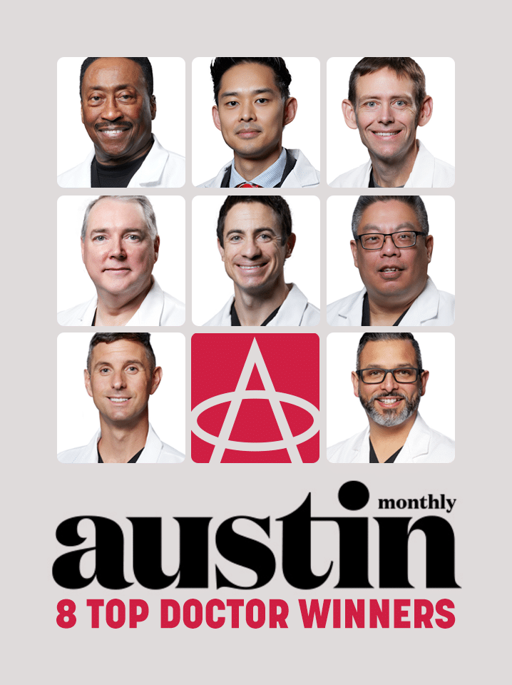 Eight of Advanced Pain Care doctors win an award for "2024 Top Doctor" from Austin Monthly.