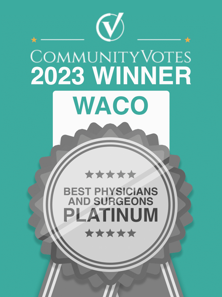 Waco Community Votes Award — Best Physicians and Surgeons Platinum Award for Advanced Pain Care