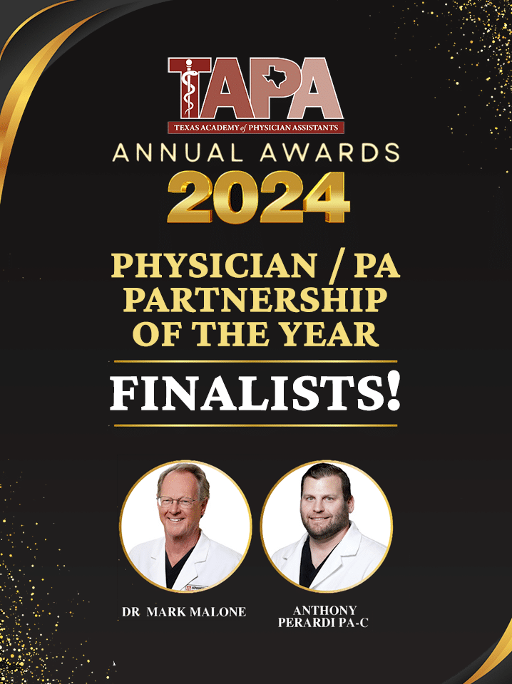 Texas Academy of PAs — Annual Awards 2024 — Physician/PA Partnership of the Year Finalists